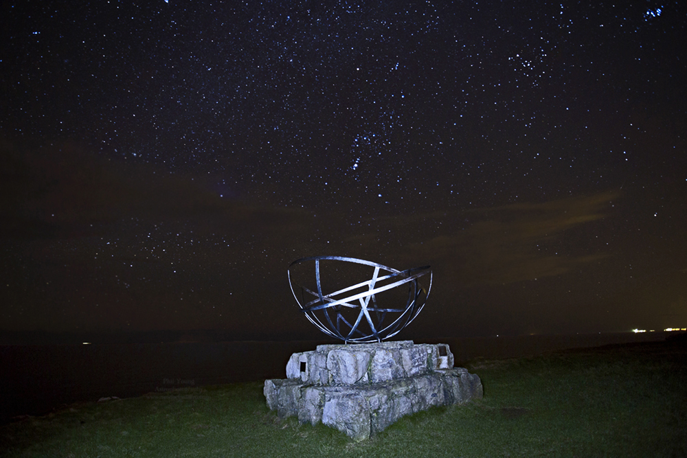 NFA 30 Orion- Taurus & Plieades above Radar Monument. 