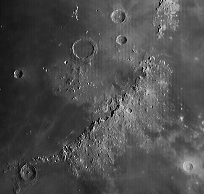 Apennine Mts Lower crater Eratosthenes top of image craters Archimedes - Autolychus & Aristillius