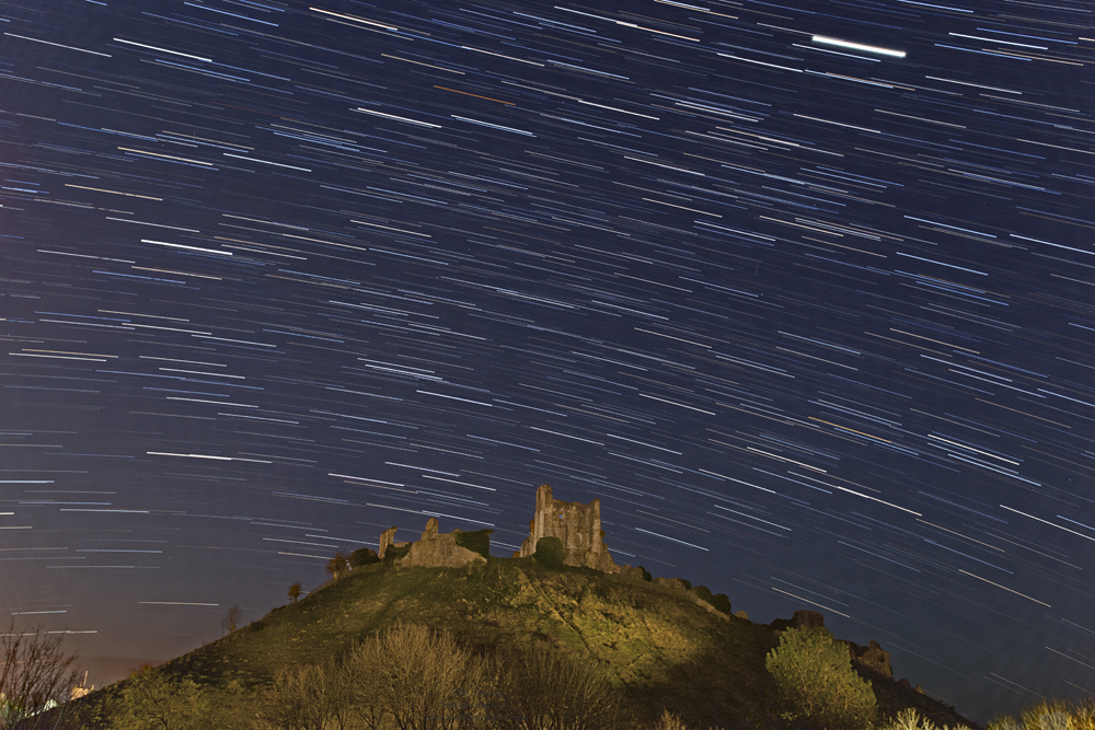 NFA 36  Startrails Corfe Castle.