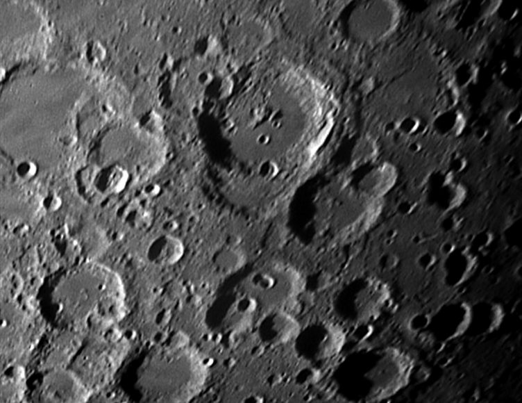 Right large crater Stofler center top crater Maurolychus