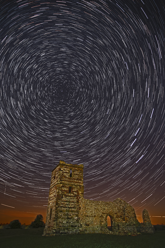 NFA 22 Star-trails Knowlton Church & Earthworks